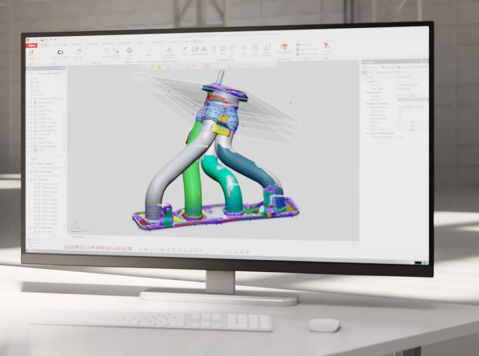 Modelo CAD reconstruido a partir de datos de escaneo en Geomagic Design X