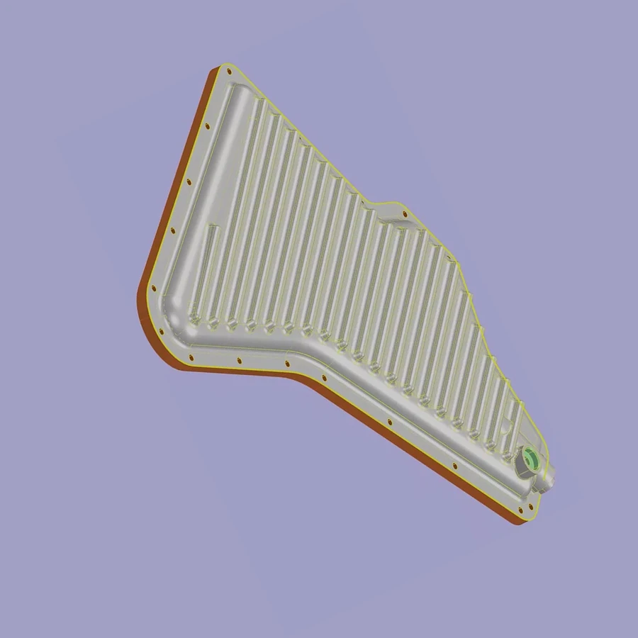 Geometría de superficies con nervaduras preparada en Autodesk PowerShape