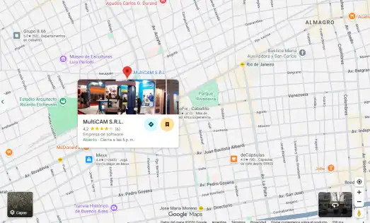 Ubicación de MultiCAM S.R.L. en Colpayo 365, Ciudad Autónoma de Buenos Aires