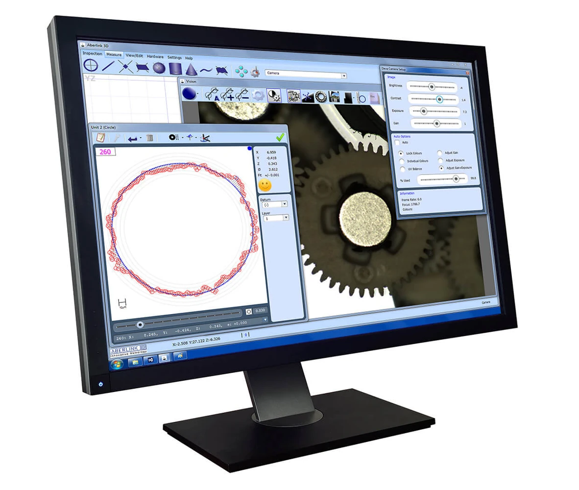 Dimensiones y forma circular evaluadas por visión en Aberlink