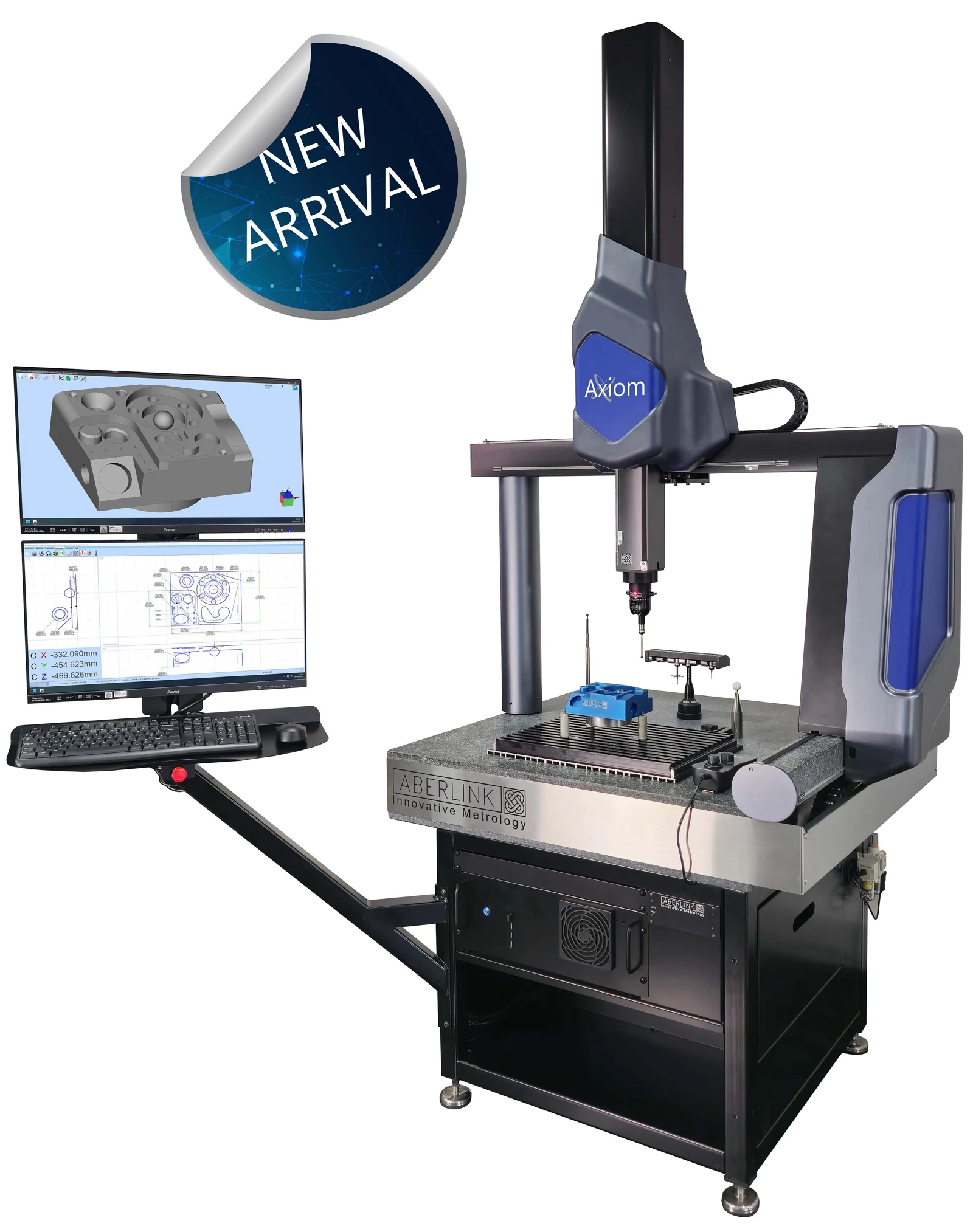 CMM Aberlink Axiom completa con base, palpador y puesto de medición