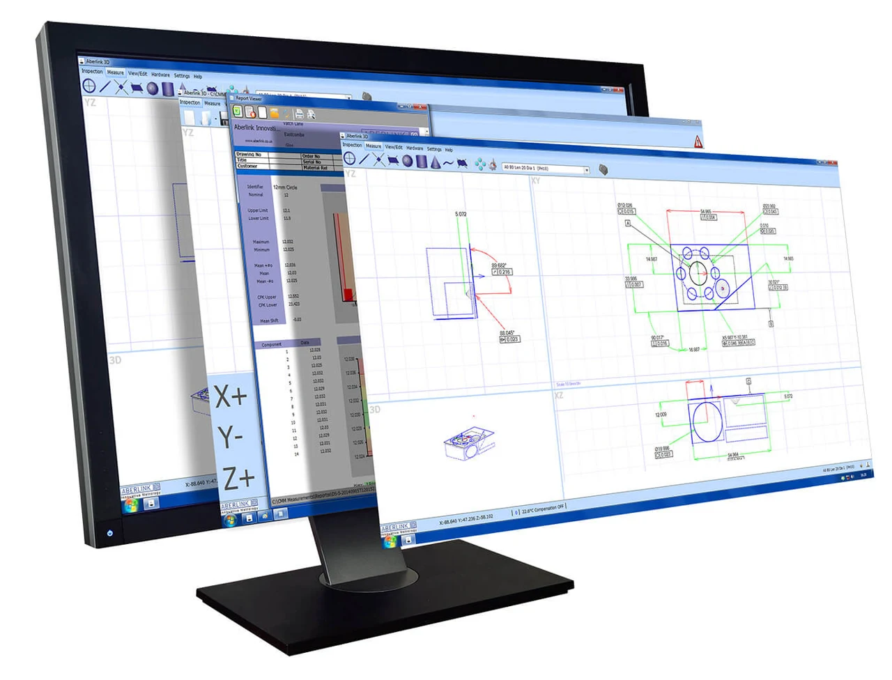 Dimensiones y resultados mostrados en Aberlink 3D