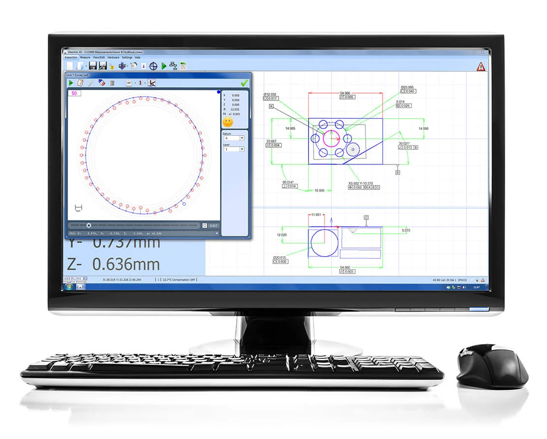 Resultados dimensionales en el software Aberlink 3D