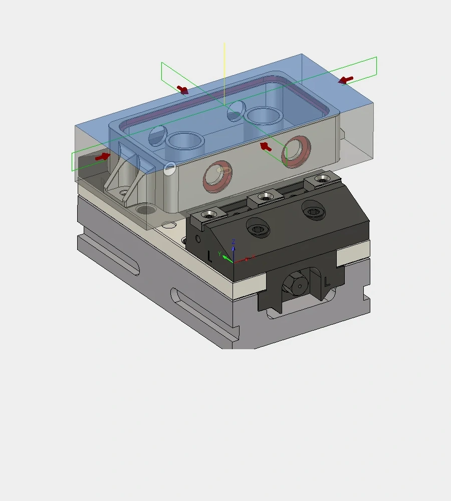 Pieza sujeta y referencias de sondeo programadas en Autodesk Fusion