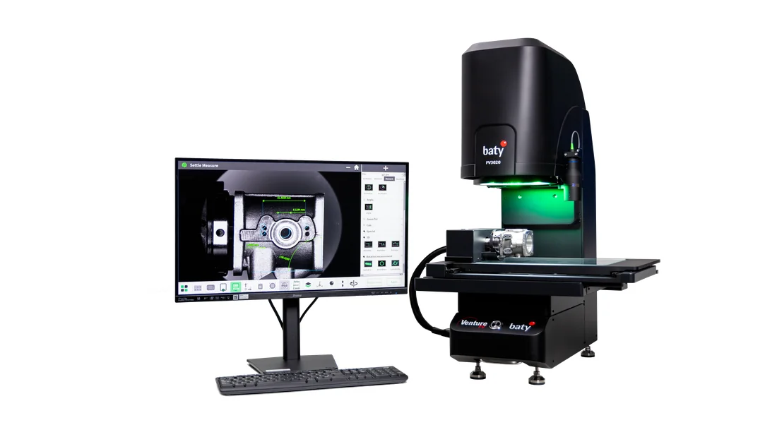 Configuración Venture FV con mesa CNC, opciones confocal y rotativa y monitor de inspección