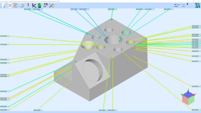 Programación de inspección sobre un modelo CAD en Fusion de Baty