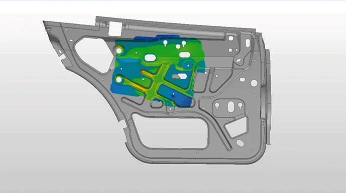 Datos 3D de M-Scan 120 para reconstruir la geometría de un componente
