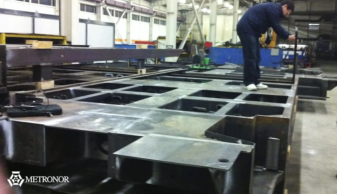 Medición portátil de un conjunto estructural en fabricación
