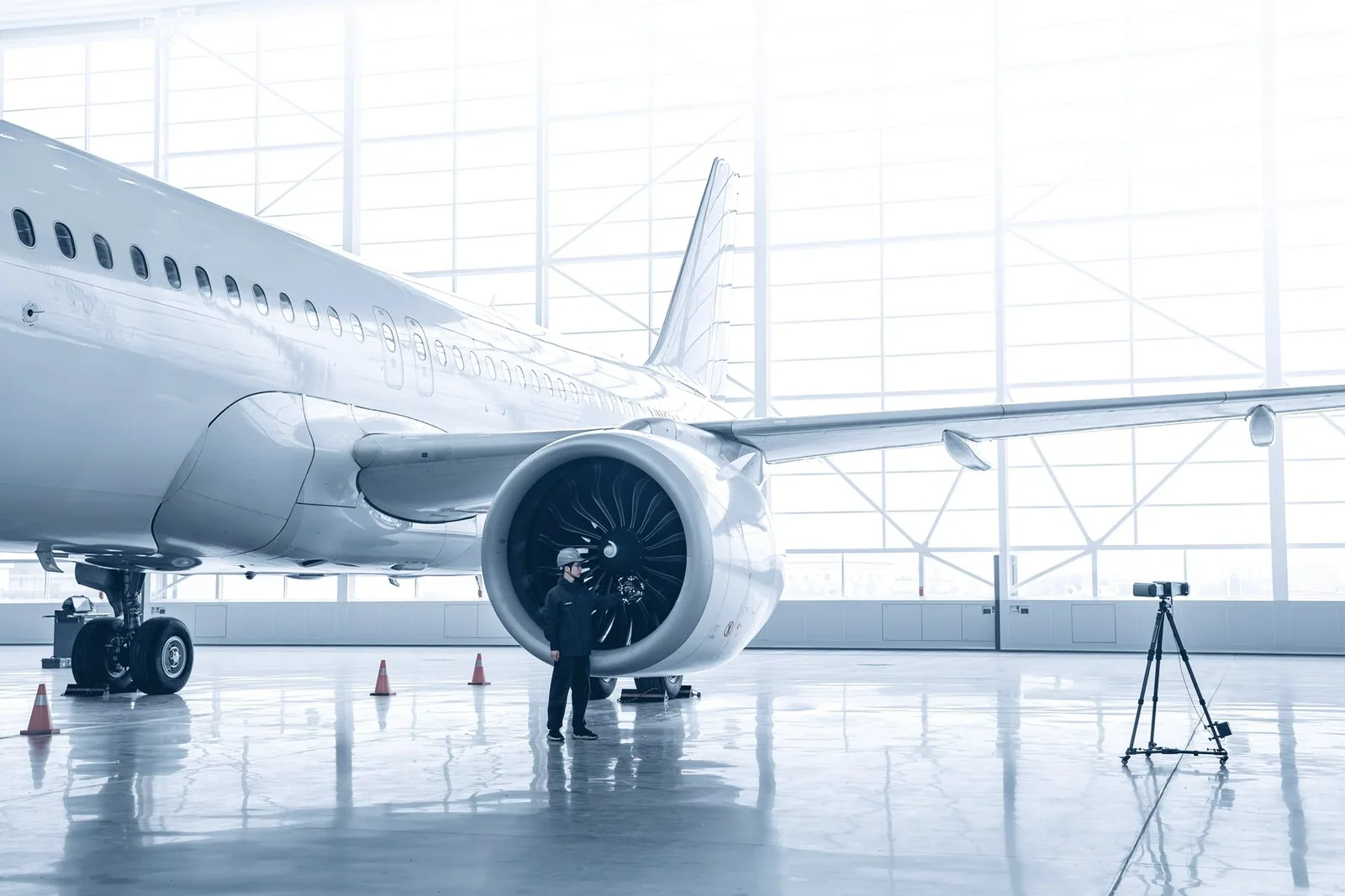 Escaneo de un motor de avión con FreeScan Trak ProW+