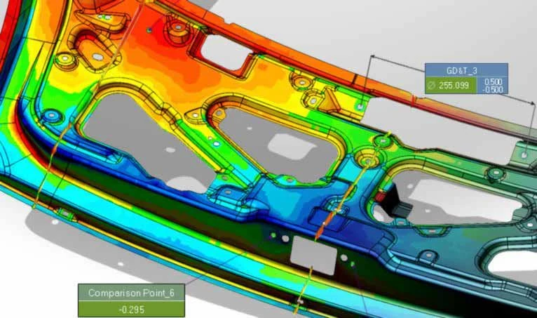Mapa de desviaciones frente a CAD en un flujo de inspección Zephyr III