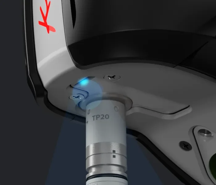 Detalle del láser azul de la familia Kreon Zephyr III