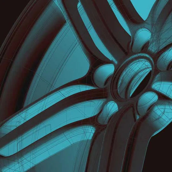 Reconstrucción digital de una llanta en el folleto de la familia Zephyr III