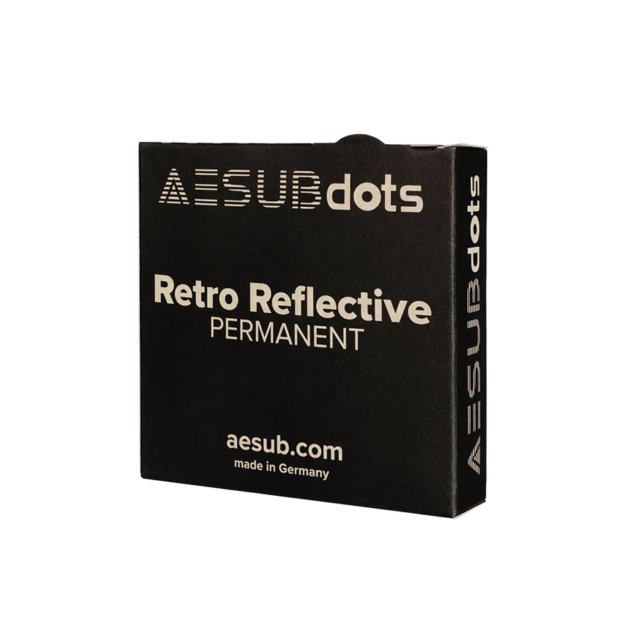 AESUBdots retro permanent con adhesión fuerte para escáneres láser