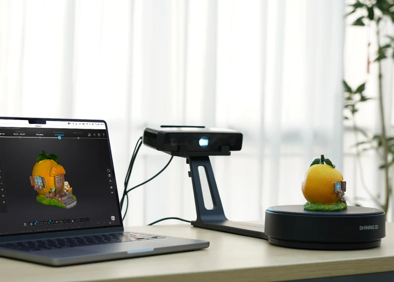 Objeto pequeño y su versión digital obtenida con EinScan SE V2