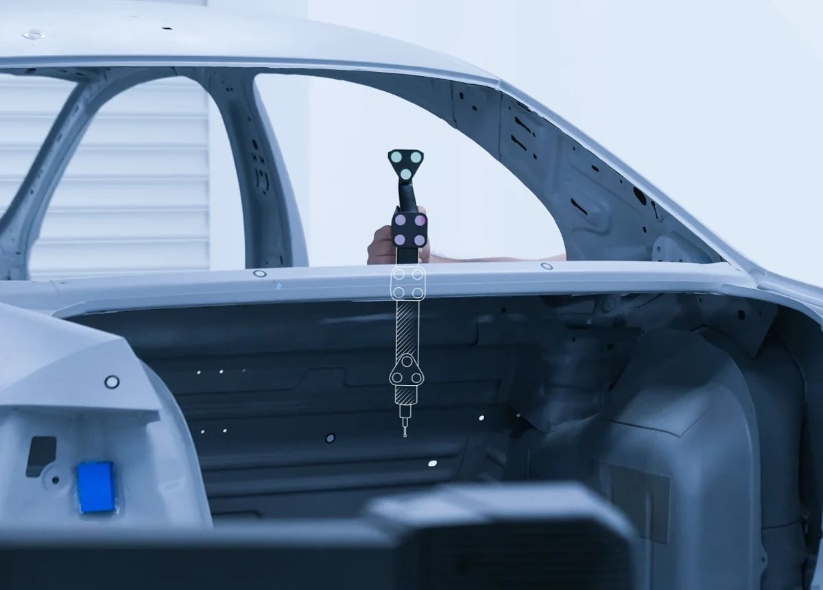Sonda FreeProbe midiendo el interior de una carrocería