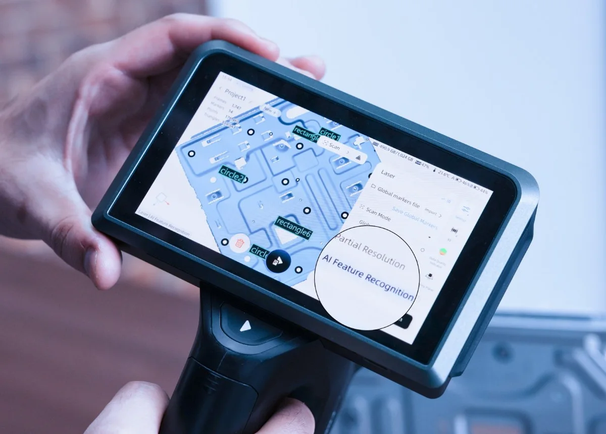 Pantalla integrada de FreeScan Omni con reconocimiento de características