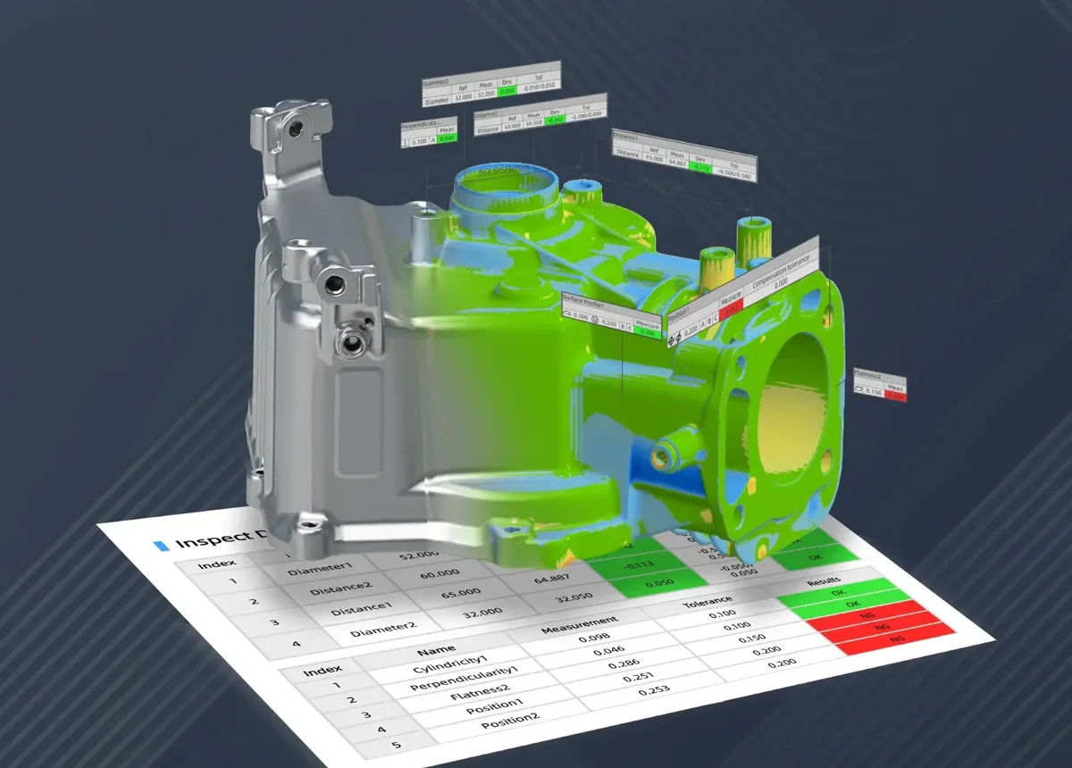 Informe de inspección 3D de una pieza digitalizada