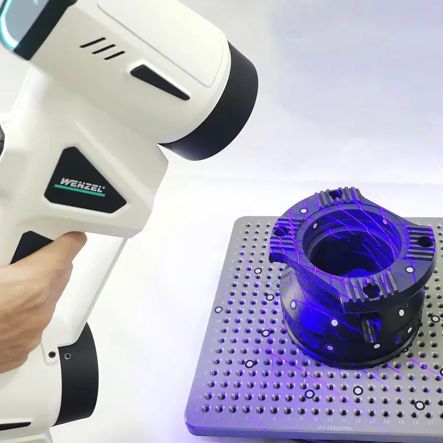 WENZEL mScan digitalizando una pieza mecánica