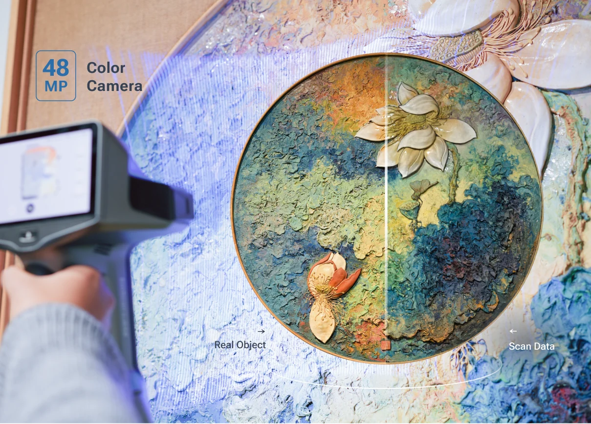 Modelo digital con color capturado por la cámara de 48 MP de EinScan Libre