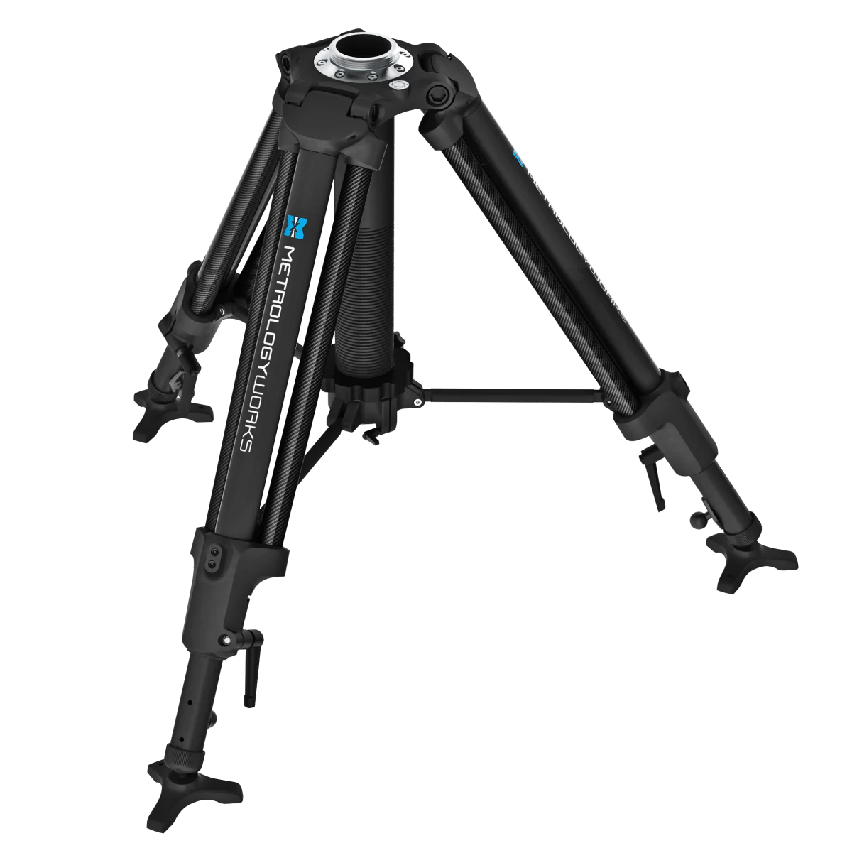 Trípode Pro Series TensionMAX de MetrologyWorks completo para apoyar un instrumento de medición portátil