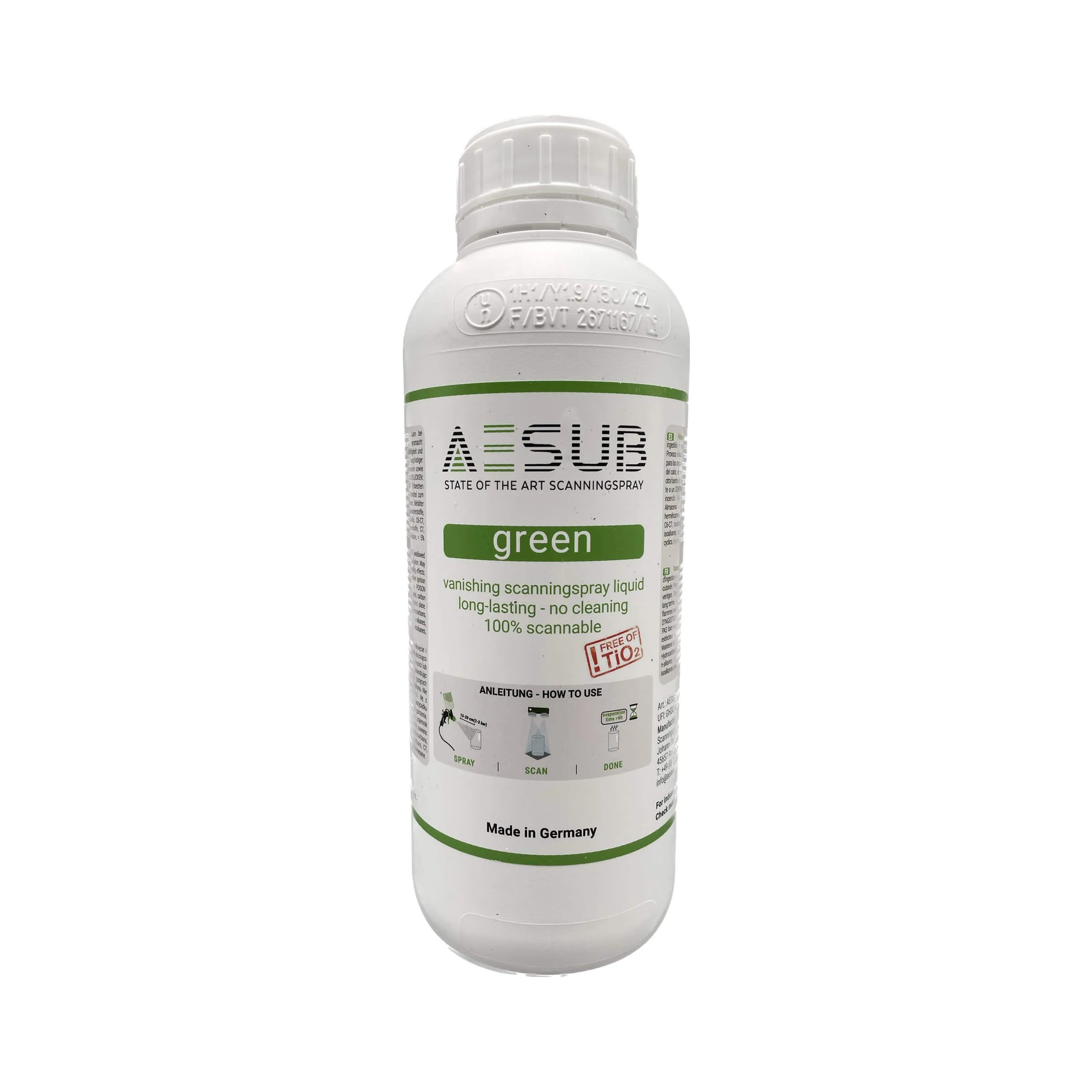 AESUB green, solución matificante a granel para escaneo 3D