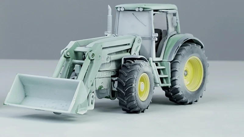Modelo de tractor cubierto con una capa blanca de AESUB white