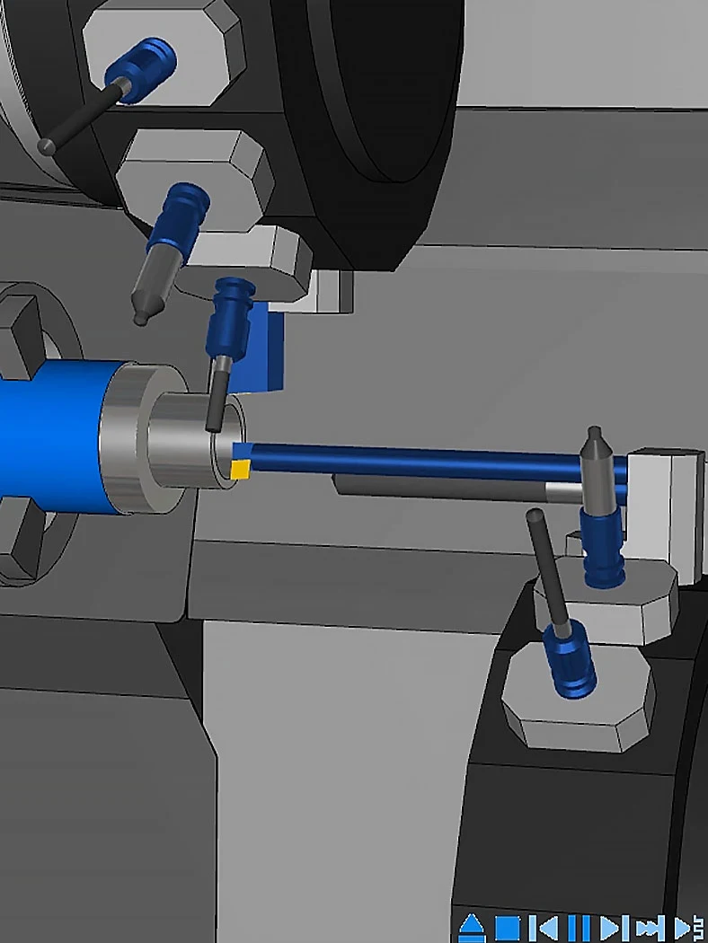 Simulación de pieza torneada y herramientas en Autodesk FeatureCAM