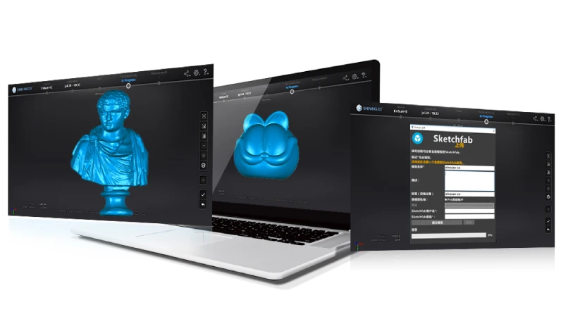 Modelos digitales visualizados tras una captura con EinScan SE V2