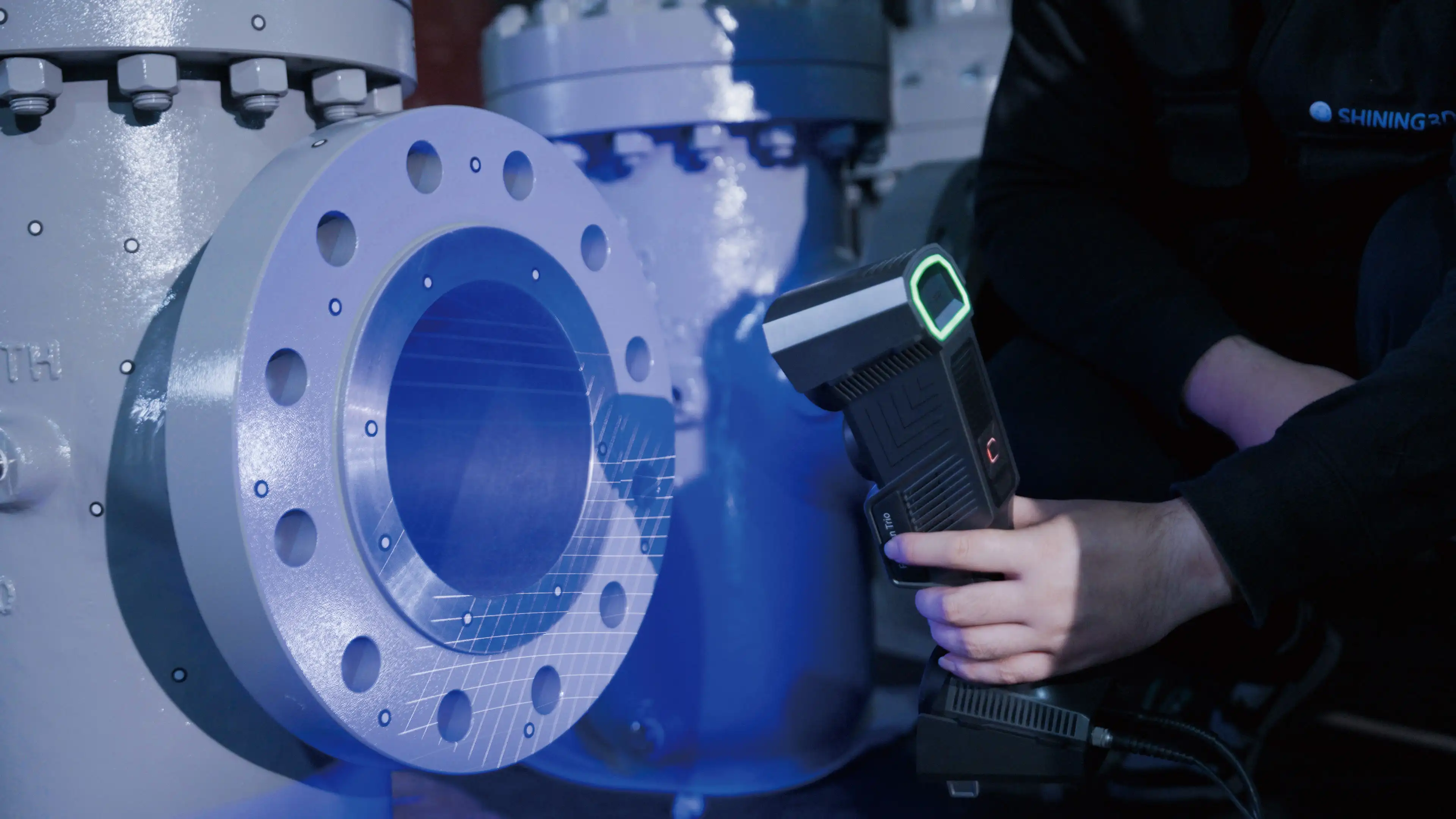 Captura de geometría de una pieza industrial con el escáner 3D FreeScan Trio