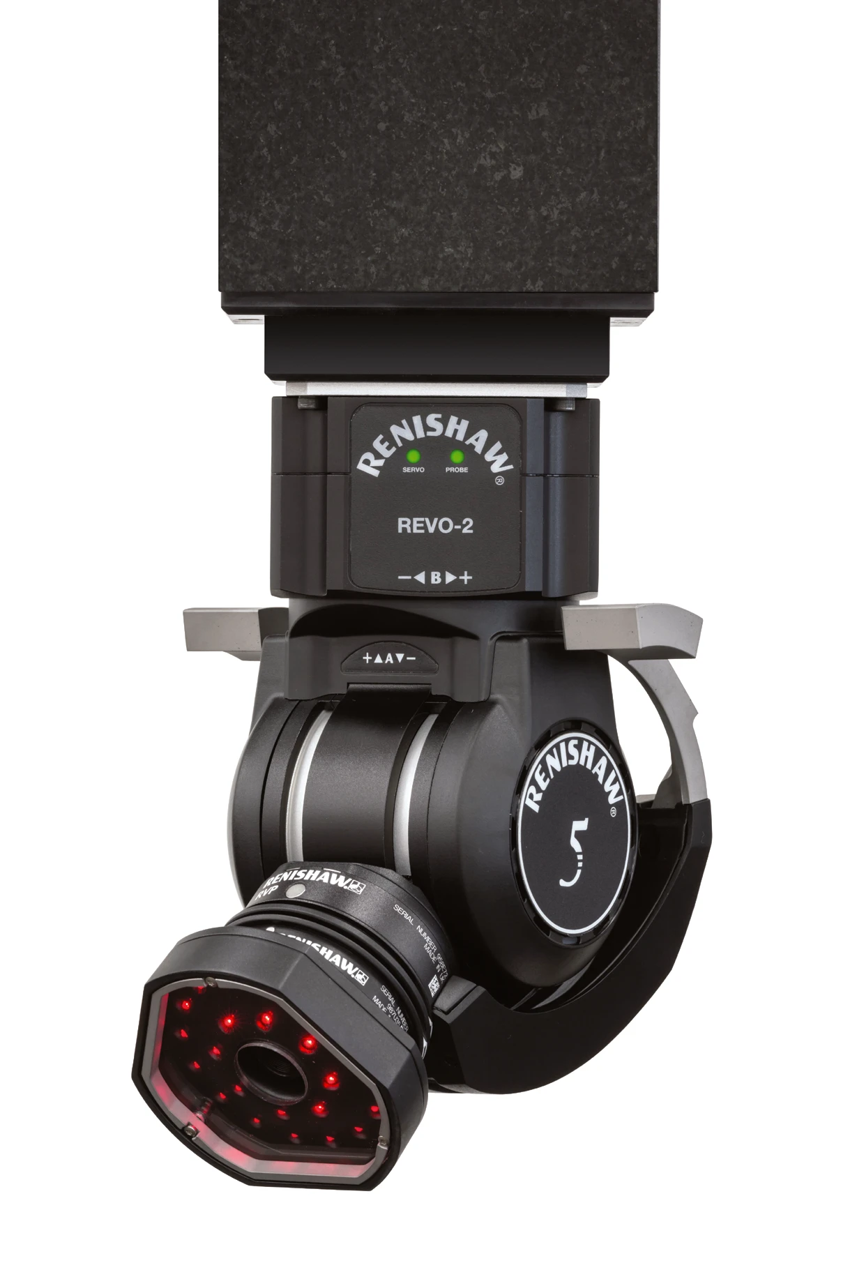 Sonda Renishaw RVP con módulo VM10 montada en REVO-2