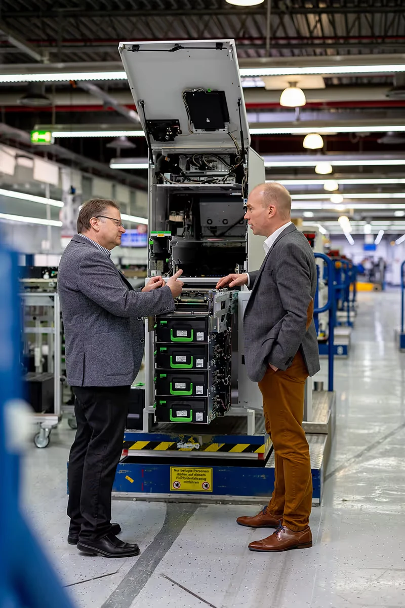 Conjunto ensamblado de Diebold Nixdorf, aplicación documentada de medición portátil